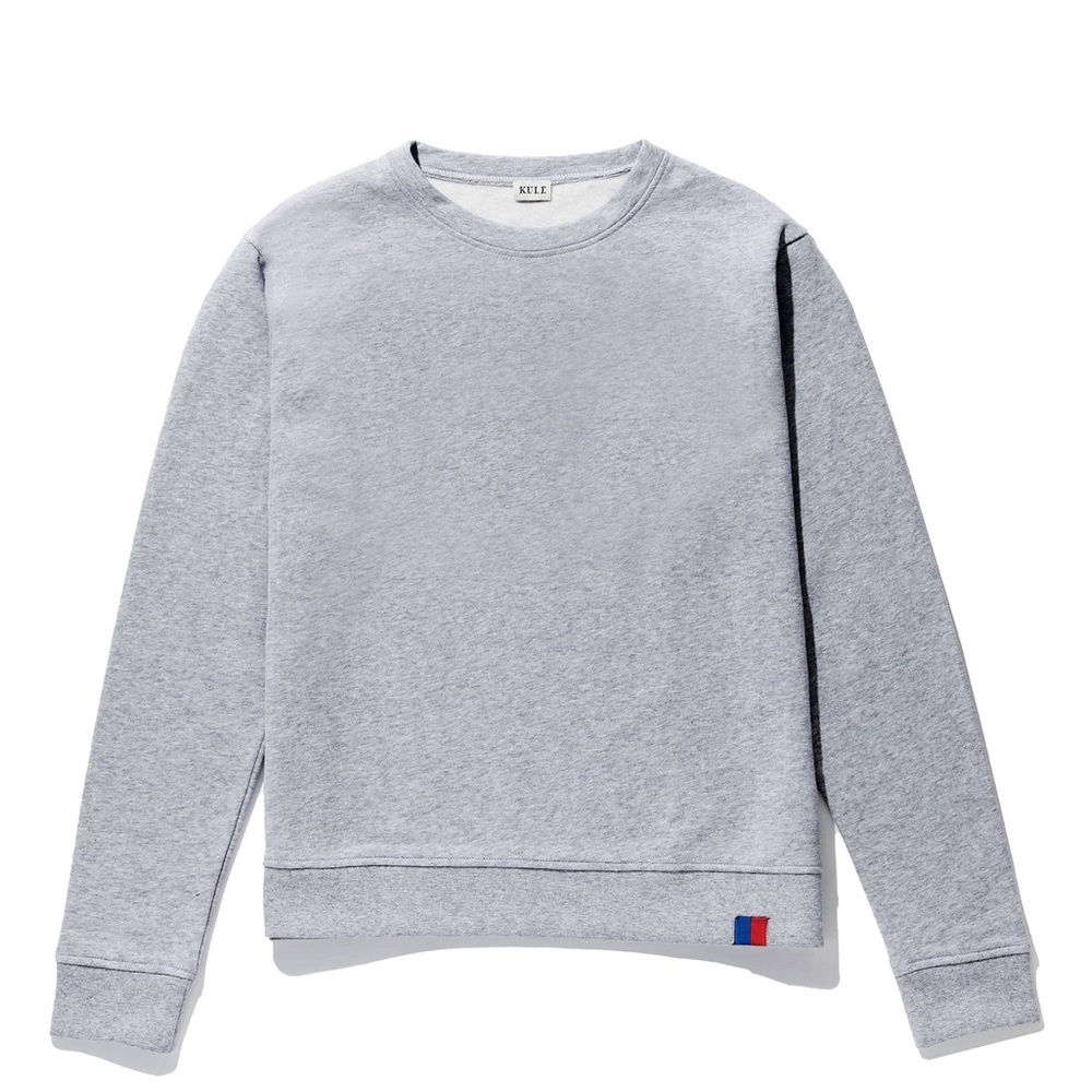 KULE THE RALEIGH PULLOVER LONG SLEEVE CREWNECK SWEATSHIRT TOP - Heather Grey SM - Picture 2 of 8